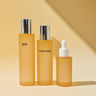 Customized High Transparency 50 100ml Petg Frosted Thick Bottom Cylindrical Bottle Dropper Water Emulsion Skin Care Set Empty Bottle