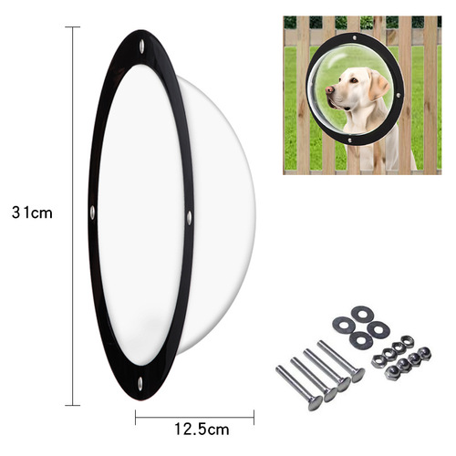 Transparent acrylic window plexiglass partition window semicircle cover pet fence window pet outdoor perspective window