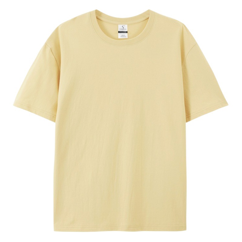 220g de peso pesado, ropa de trabajo de grupo sin deformación, camisa cultural, camisa publicitaria, camiseta personalizada de algodón de manga corta, logotipo impreso