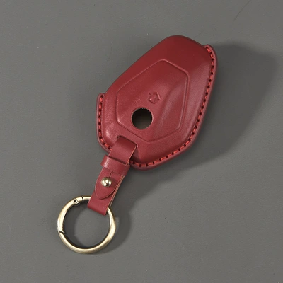 Car key bag, 1300Gs R12 Key Cover Handmade - burgundy-round-buckle