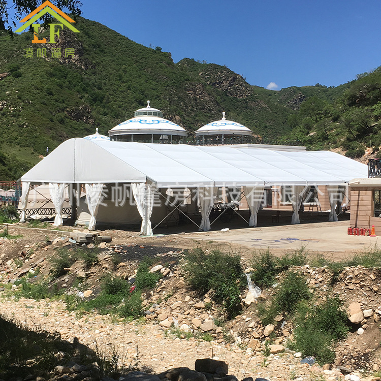 铝合金框架弧形顶餐饮帐篷活动展会帐篷流动摊位移动篷房上门安装