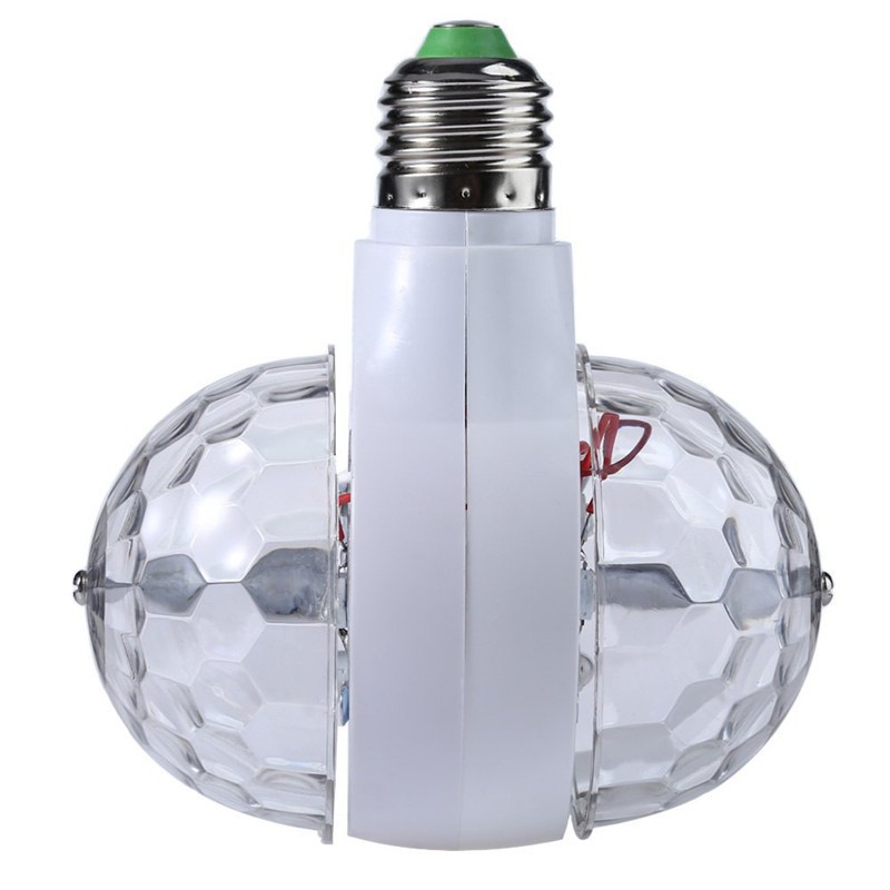 Bola mágica LED de doble cabezal, luz de escenario giratoria bidireccional, efecto cristal con atenuación