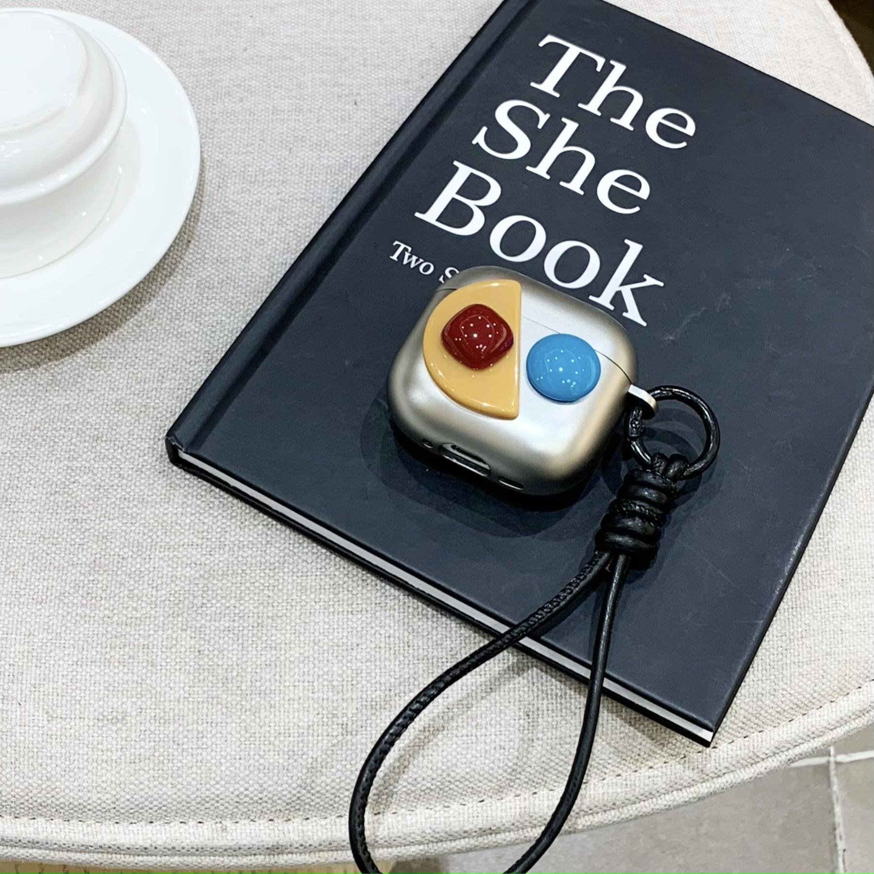 Gema tridimensional a juego de color plateado galvanizado simple para auriculares inalámbricos AirpodsPro2 1/2 cordón nuevo 3/4