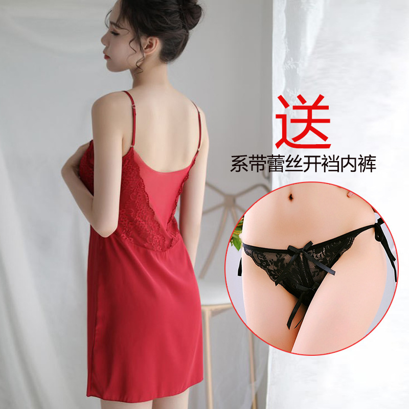 Lencería sexy pijamas de mujer Super coqueta cama de una pieza abierta tentación transparente Generación de cabello pequeño en el pecho de las mujeres expuestas al pecho