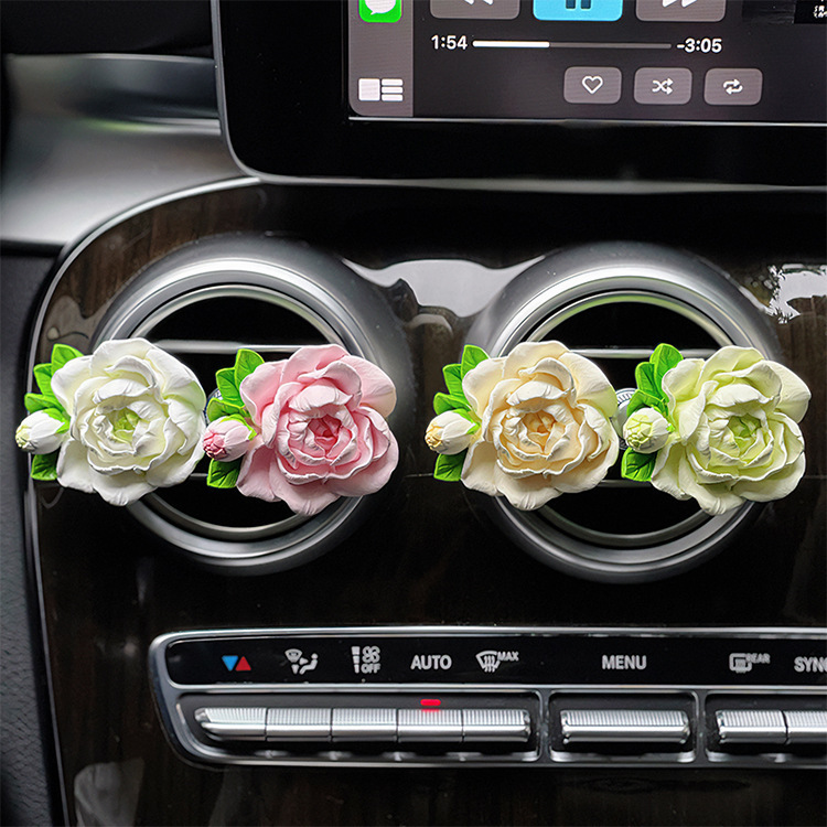 ジャスミン車のアロマセラピー車のエアコンの吹き出し口の装飾ディフューザー石の香りの花車のインテリアアクセサリー女性用|undefined