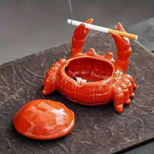 C 27314 Cute crab ceramic ashtray �ɰ��з�մ��̻Ҹ׿羳