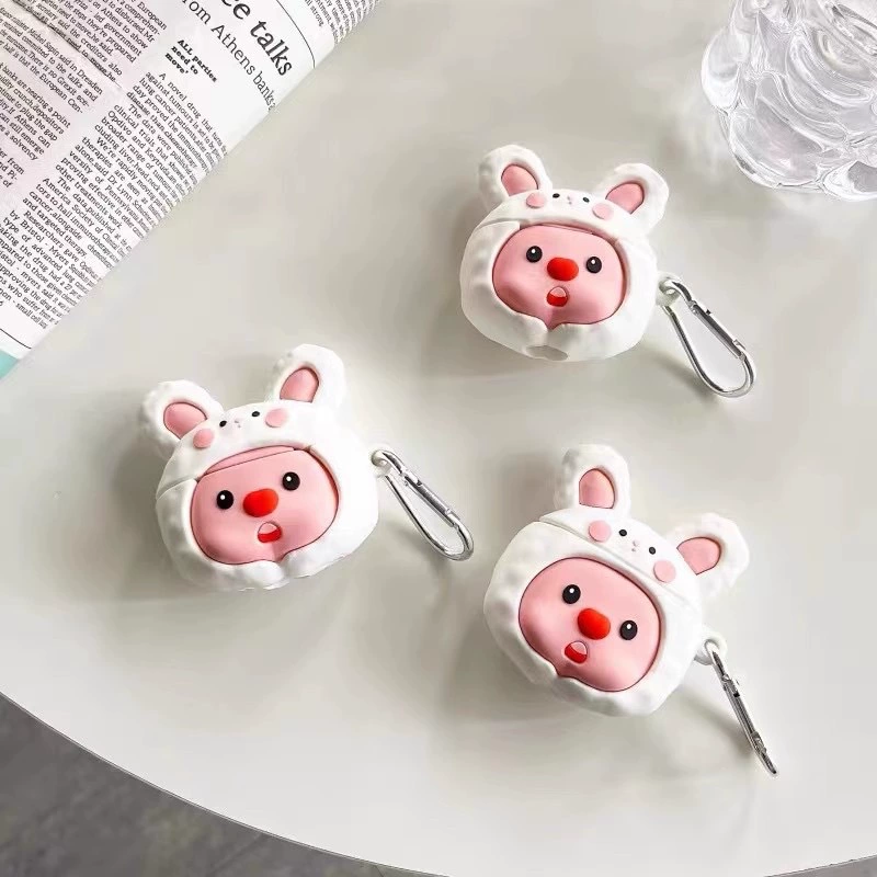 Силиконовый чехол для AirPods (Apple) KT Cat Claw, милый фуксия, силиконовый корпус, совместим с AirPods 1/2/3/Pro/Pro2/4
