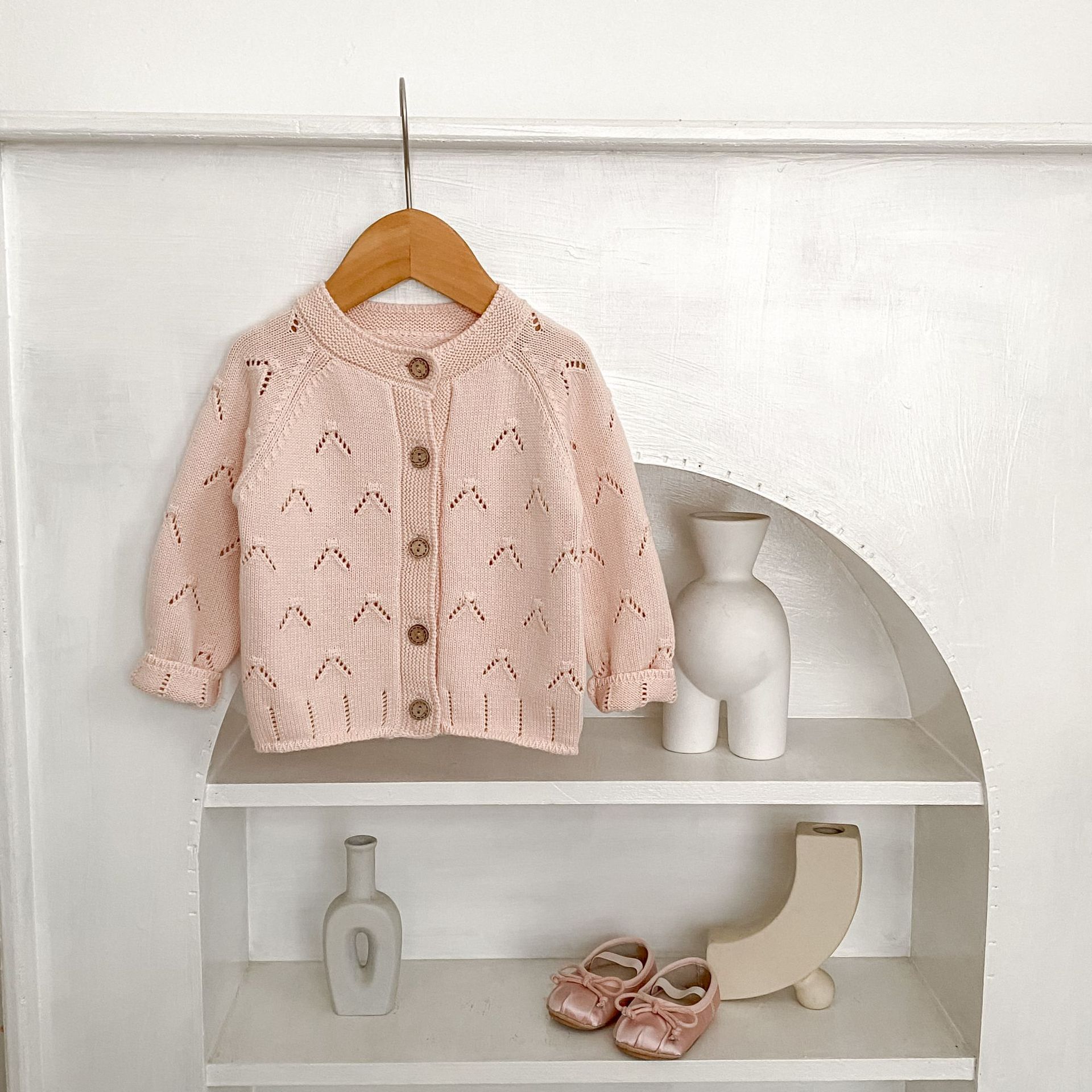 Spring And Autumn Baby Knitted Cardigan Baby Girl Mori Style