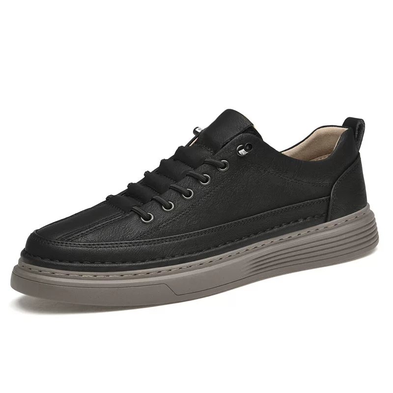 Leather sneakers for men and women, sports low casual footwear for leisure, shoes, plus size