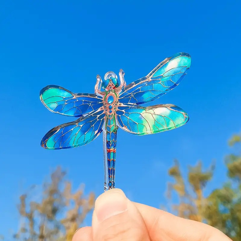 蜻蜓吊坠 - 多功能2D魅力挂饰，适用于汽车、包包、钥匙链及家居