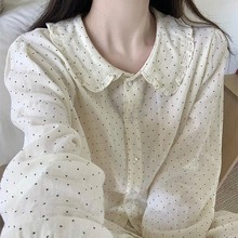 2025 小波点简约棉四季舒适家居服睡衣套装/ 睡裙