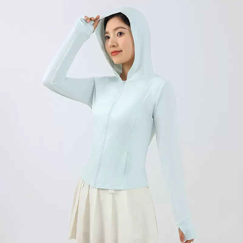2025新款小焦野下修身防晒衣女upf50+锦纶瑜伽收腰显瘦防晒服透气
