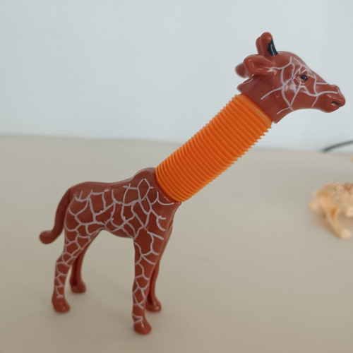 Novelty lighted telescopic tube giraffe dog shark dolphin retractable giraffe decompression toy