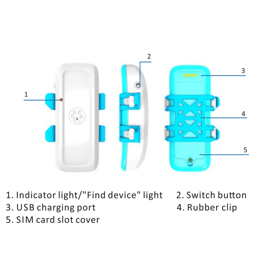 4Gtk911 Sa Small Pet Locator, Back Clip-On Buckle, Simple Operation, Accurate Positioning, Global