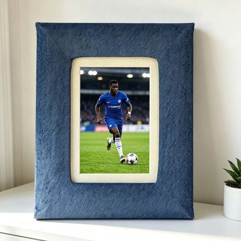 Denim Fabric Photo Frame Basketball Football Star Density Board Mdf European and American Fabric 6inch Photo Cloth-Covered Frame Small Card Photo Frame