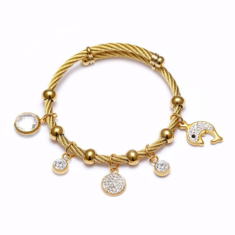 1 Piece Quantity Ethnic Style Star Stainless Steel Hollow Out Artificial Gemstones Bangle 1 Piece