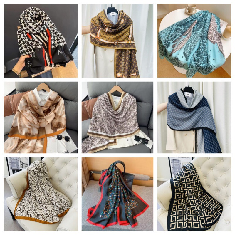 180 by 75 Korean version of spring and summer new cotton and linen scarf thin silky shawl travel sunscreen beach scarf women's scarf