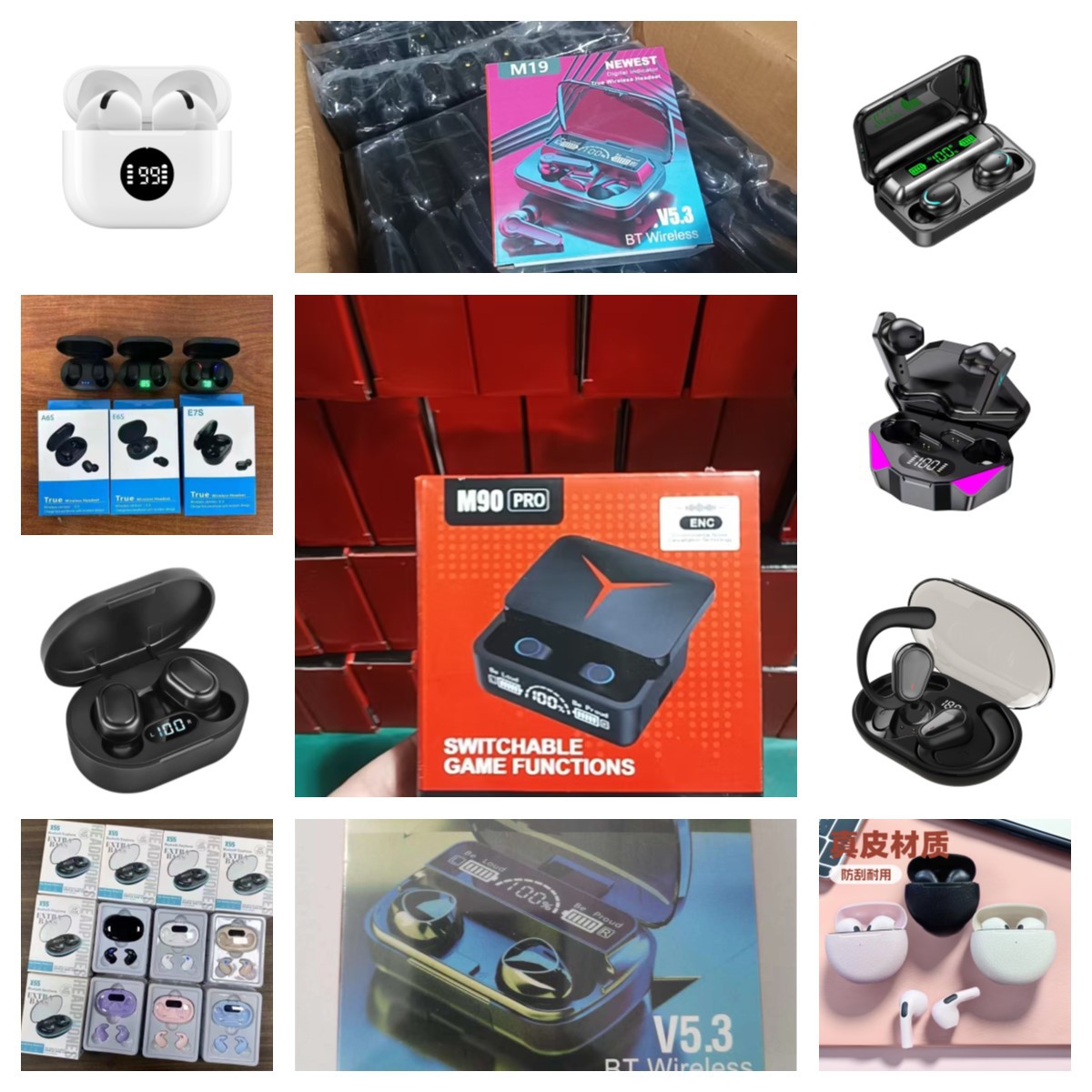 Auriculares Bluetooth inalámbricos transfronterizos con larga duración de batería inalámbrica de alta capacidad de reducción de ruido para juegos electrónicos auriculares Bluetooth