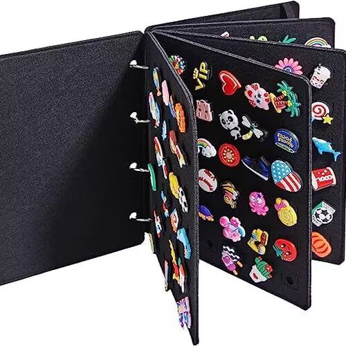 Felt Shoe Buckle Storage Book, Shoe Flower Storage Bag, Foldable Hole Shoe Decor Storage Box, Shoe Buckle Display Board