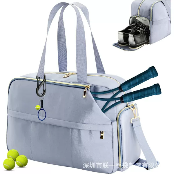 Cross-border women's large-capacity tennis bag with breathable shoe compartment, large tennis racket storage, and a handle for easy carrying – a sports storage bag