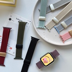 アップグレードタイプの二重リングニットナイロン磁気バックルバンドはiwatchS10リンゴapplewatch789に適用されます。