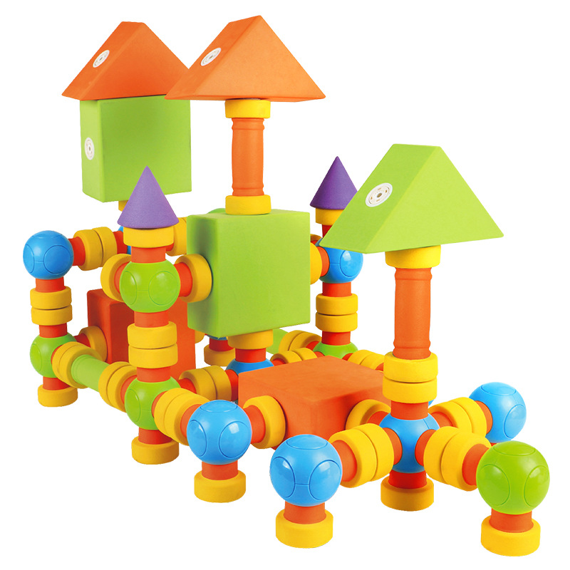 Jugando Lehui variedad grandes partículas de succión magnética EVA bloques de construcción de montaje y montaje de juguetes educativos bebé niña-niño