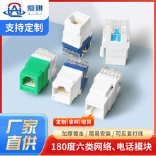 跨境现货180度CAT6六类网络模块 CAT3电话语音模块综合布线模块