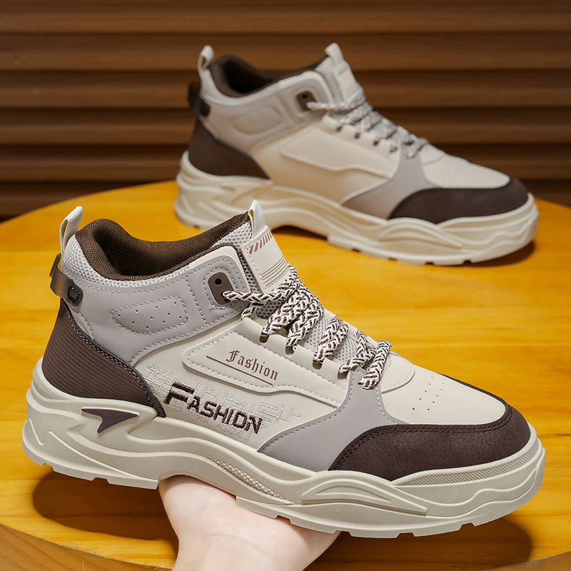 Zapatos de invierno para hombres, zapatos de trabajo de alto nivel, zapatos de moda coreanos para hombres, botas martin, zapatos de skate casuales, botas cortas de moda.