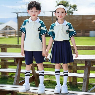 儿童夏季校服纯棉短袖套装夏天毕业表演班服小学生幼儿园园服夏装