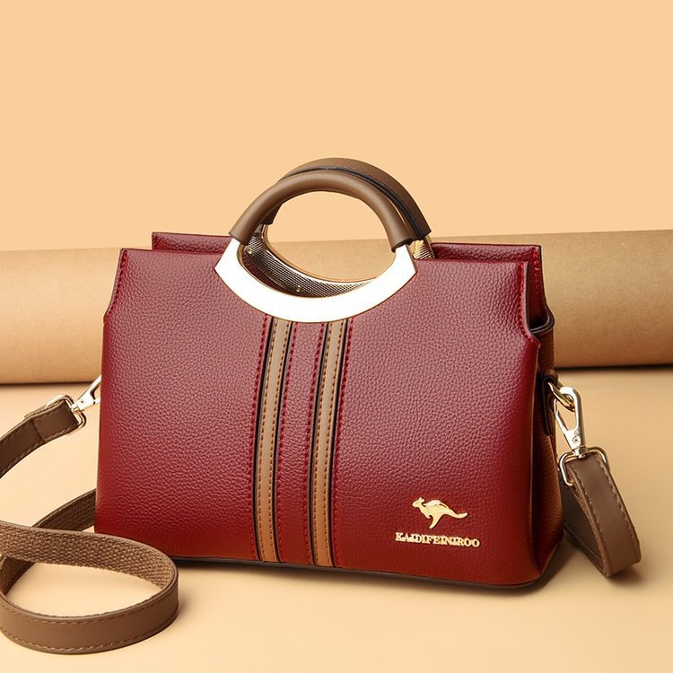 Bolsos de mujer europeos y americanos de moda, bolsos de mano sencillos y elegantes con asa rígida, gran capacidad, bolsos de hombro y bandolera multicapa con diseño de cadena.