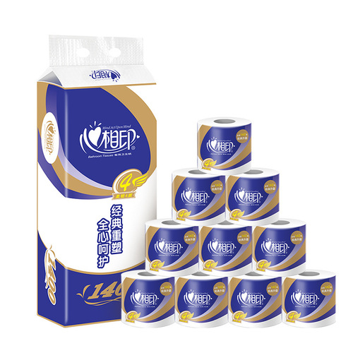 Heart-to-Heart 140g 4-Ply 10-Pack Home Toilet Paper Roll Toilet Paper Wholesale