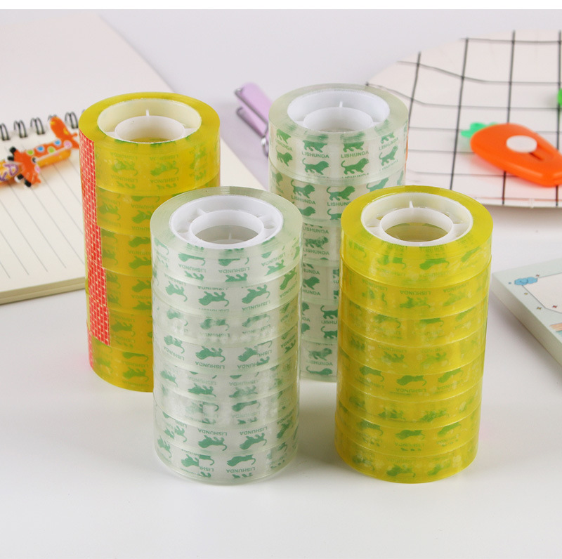 Cinta de papelería para estudiantes, embalaje transparente, sellado de oficina, cinta pequeña, embalaje, cinta hecha a mano, 1.8cm, caja al por mayor