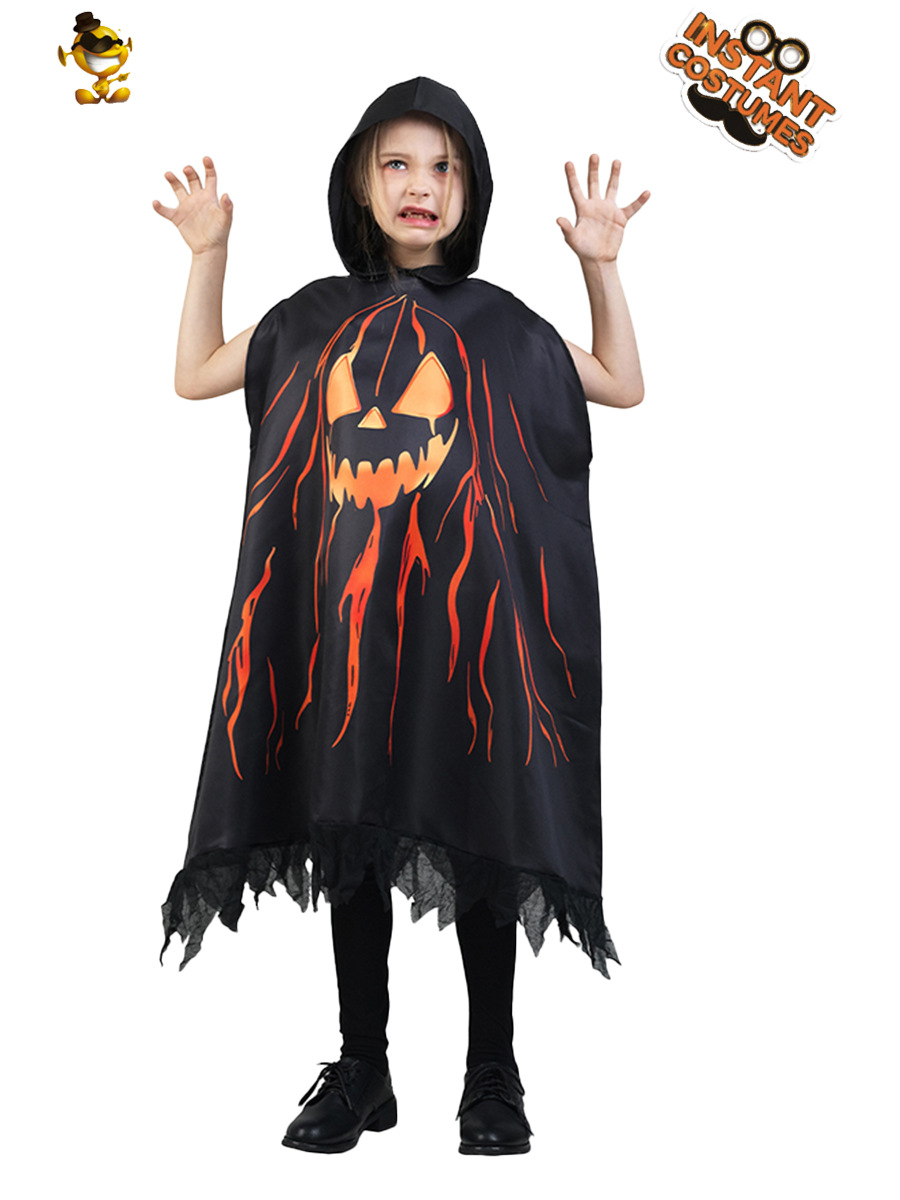 Halloween fiesta vestido para niños capas calabaza telaraña esqueleto fantasma capas fantasmas capas impresión digital chal