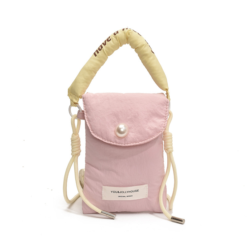 Bolso de teléfono móvil de moda coreana 2025 verano nuevo bolso de hombro con letras casuales bolso de mensajero para mujer