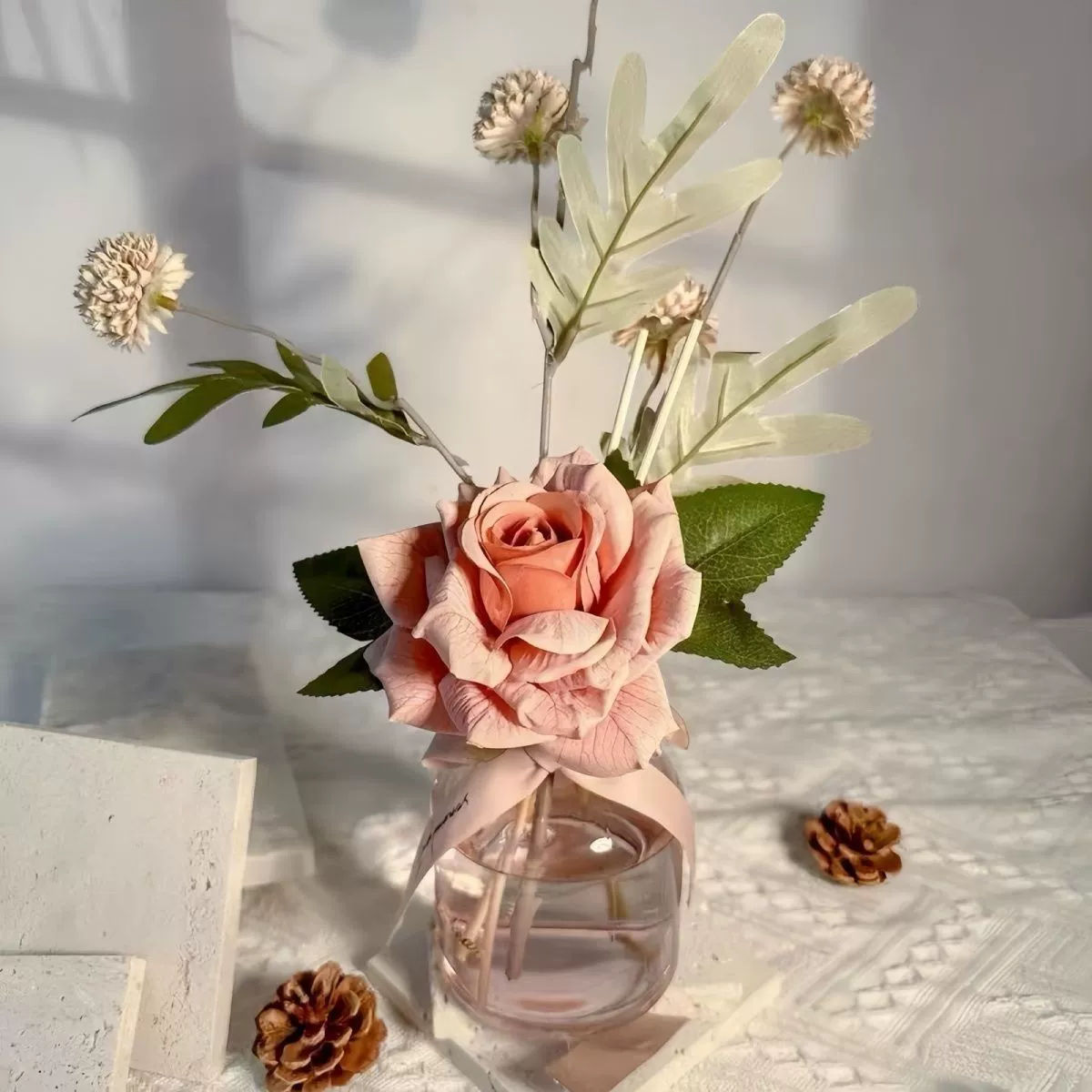 Бездымная ароматерапия для дома, в помещении, долговечная, для спальни, ленивый выходной, доступные роскошные украшения из сушеных цветов, ниша, стильное украшение ins