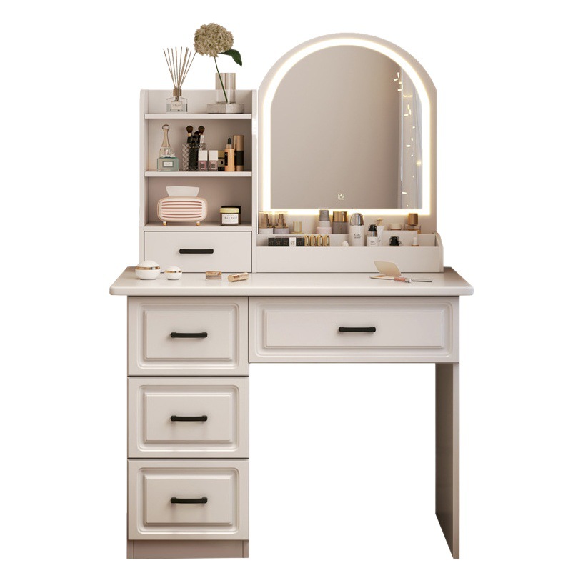 Simple mesa de maquillaje de estilo europeo dormitorio pequeño armario de almacenamiento integrado crema de lujo ligero Internet celebridad pequeño apartamento tocador
