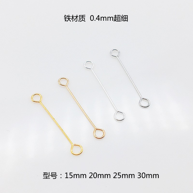 Pendientes de bricolaje accesorios de doble cabeza de nueve palabras aguja de hierro ultrafino de 9 palabras de doble agujero pendientes de biela material de la borla