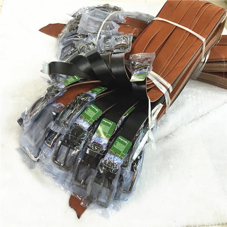 地摊热销男士真皮带现割刀切连体牛皮腰带针扣自动扣皮带厂家批发