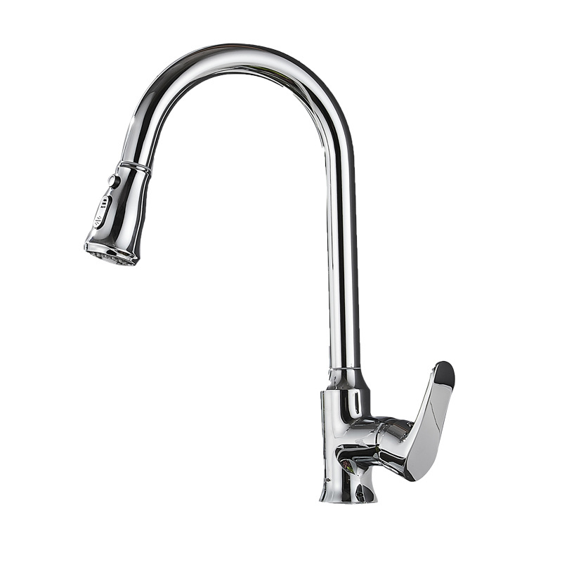 Tirón de la cocina grifo de agua caliente y fría de cobre estirable hogar cocina grifo fregadero grifo del fregadero image 6