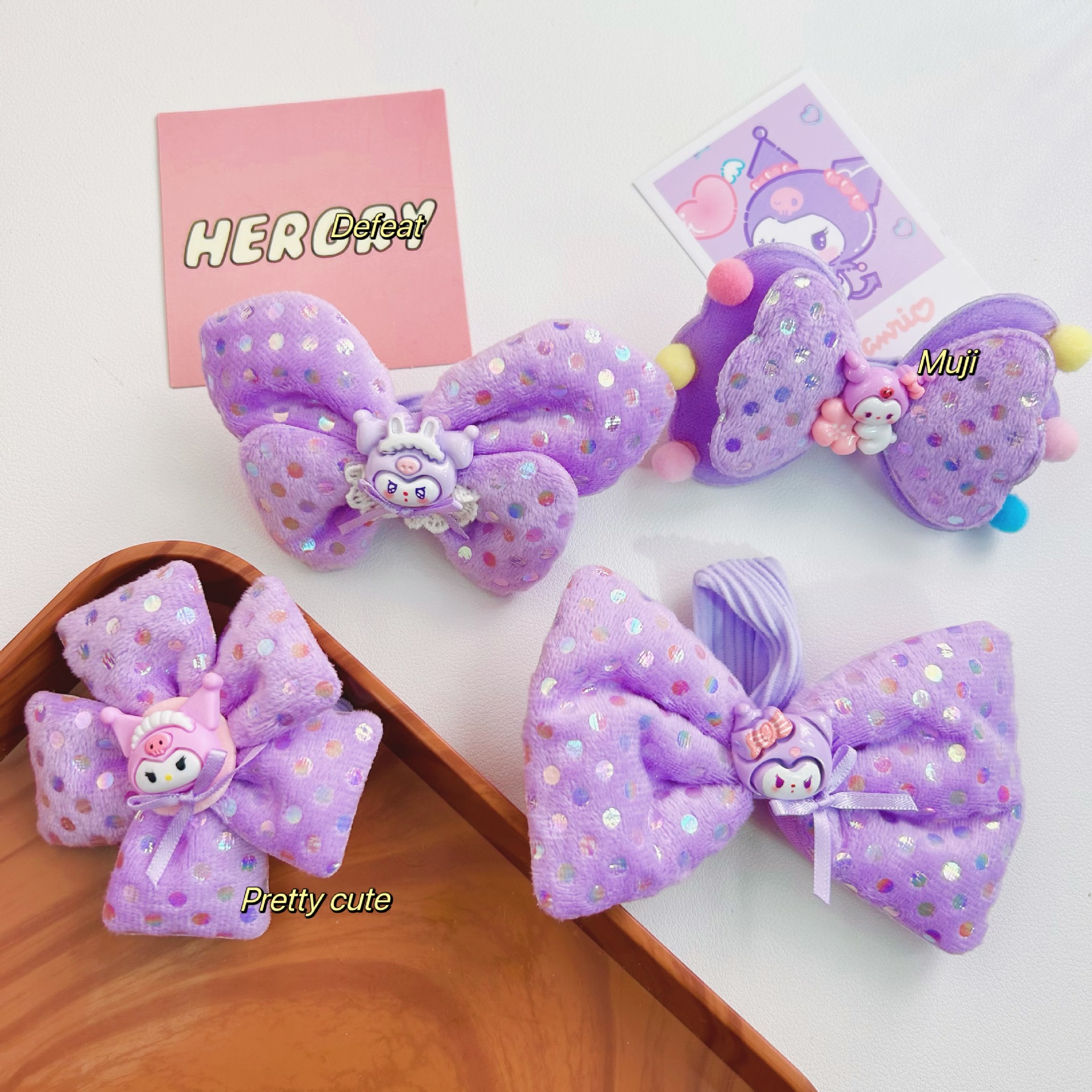 Niños anillo de cabello púrpura Kulomi otoño y invierno nuevo tela de lana correa de correa niña bola cabeza linda corda de cabello