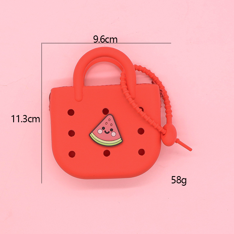 Monedero de silicona portátil explosivo lindo bolso de playa ligero y compacto nuevo bolso de almacenamiento de agujero de bricolaje de dibujos animados