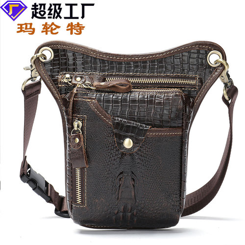 Marant leather mobile phone waist bag men's personalized cycling outdoor waist bag leg bag tactical mobile phone bag man bag