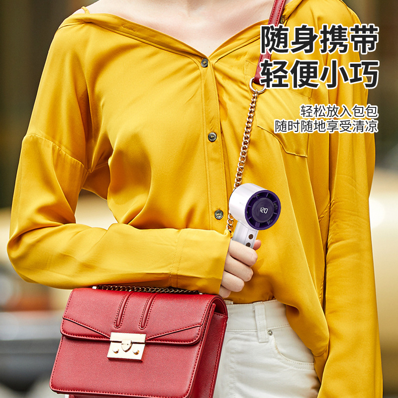 2025 explosión de pequeño ventilador de mano USB carga violenta al aire libre turbina de alta velocidad mini