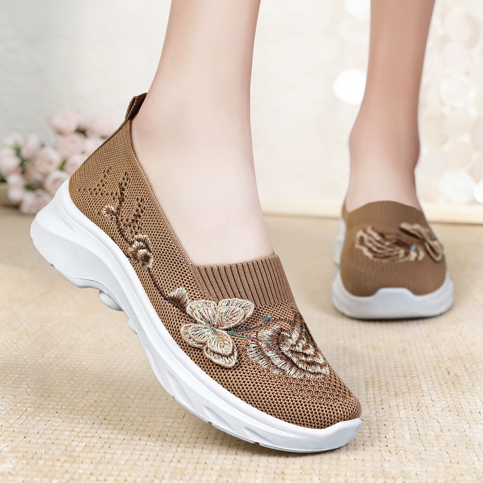Zapatos para mujeres 2026 transfronterizos primavera de tamaño grande zapatos casuales cómodos superficiales zapatos de caminar cómodos zapatos de sola suave