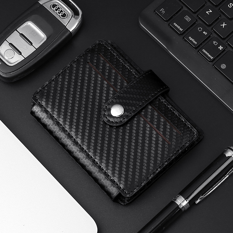 Nueva bolsa de tarjetas de negocios de fibra de carbono para hombres, cartera de tarjetas ultrafina, cartera de cambio, bolsa de tarjetas de moda