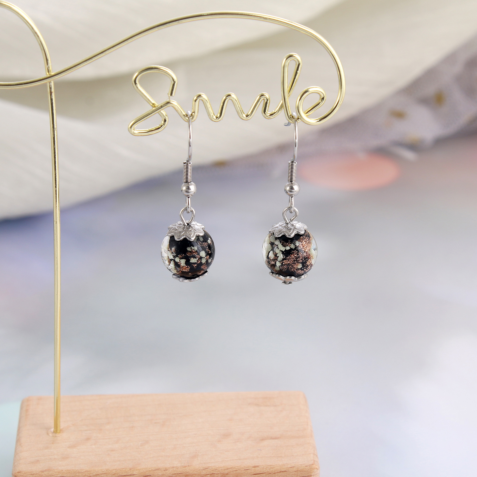 Simple Style Ditsy Floral Stainless Steel Plating Drop Earrings 1 Pair