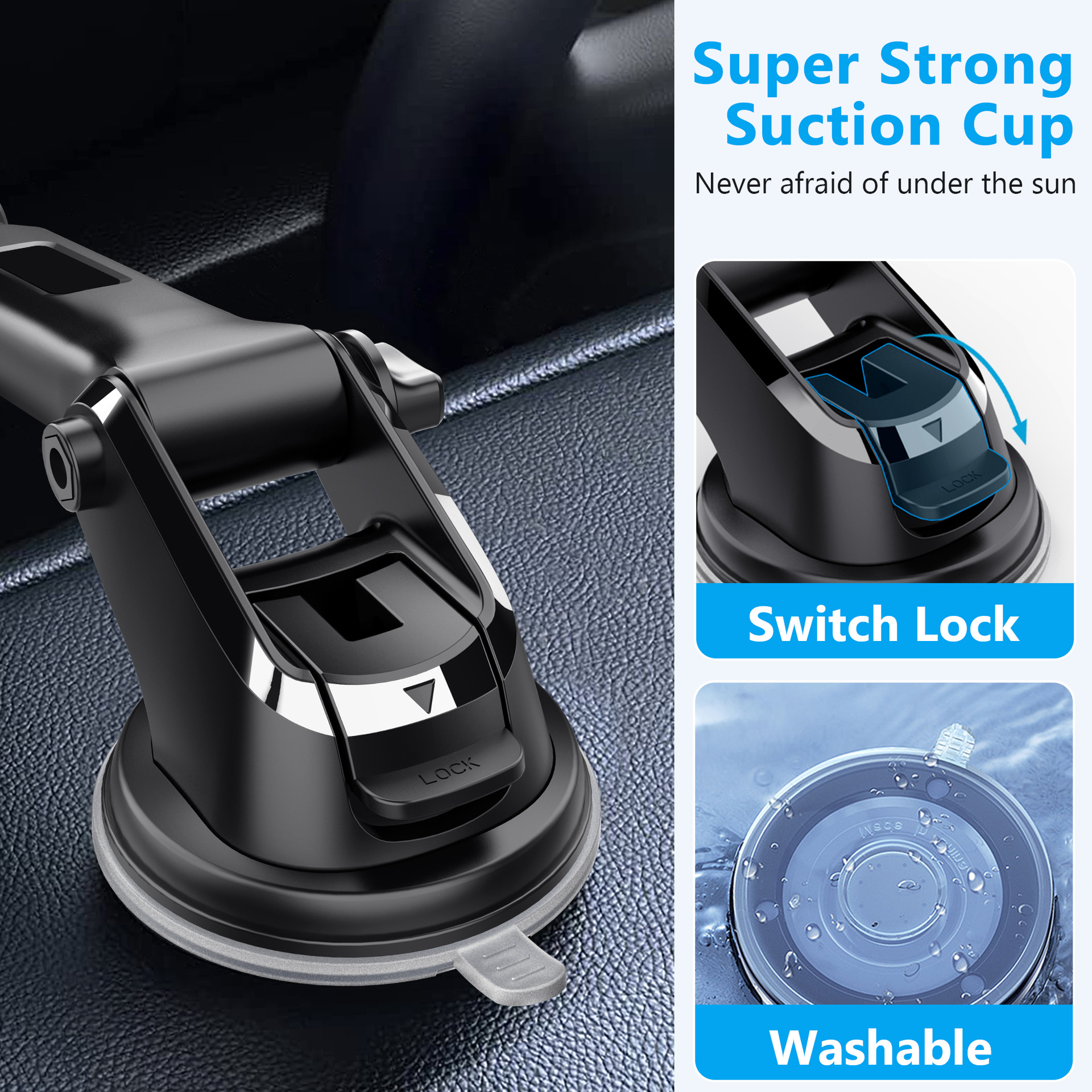Car Phone Holder for Dashboard Windshield Suction Cup Type Retractable Navigation Car Center Console