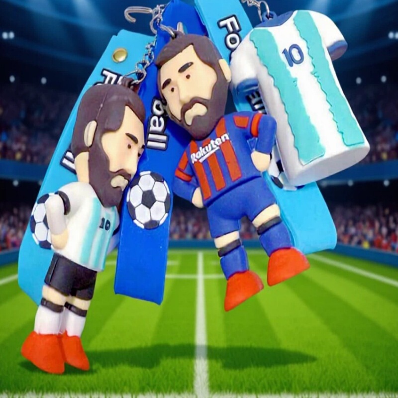 Foreign Trade Star Messi Oversized Doll 3D Sneaker Jersey Keychain Pendant World Cup Keychain Gift