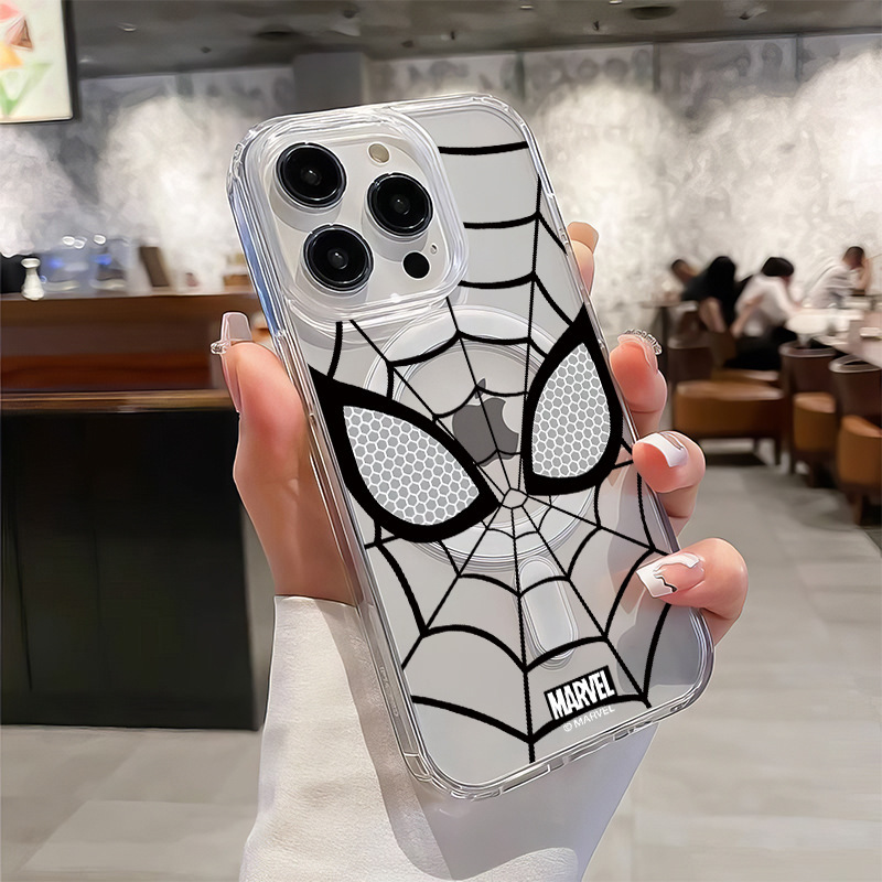 Spider-Man Is Suitable for Apple 16Promax Mobile Phone Case Iphone17Pro Anti-Fall 14/13 Magnetic Suction 15Plus Spider-Man Is Suitable for Apple 16Promax Mobile Phone Case Iphone17Pro Anti-Fall 14/13 Magnetic Suction 15Plus