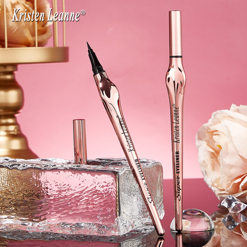 KRISTEN LEANNE Black Technology ist leicht zu greifen und liegt gut in der Hand Matt verwischt nicht so leicht Extrem dünner Eyeliner-Stift_voghion.com